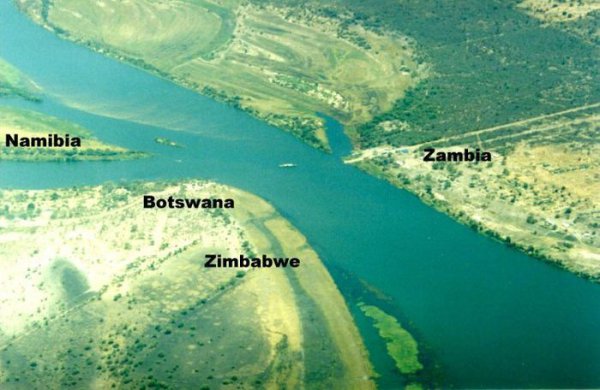 8. Ботсвана, Намибия, Замбия и Зимбабве в мире, граница